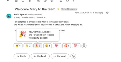 Did you know that Gmail has emoji reactions?